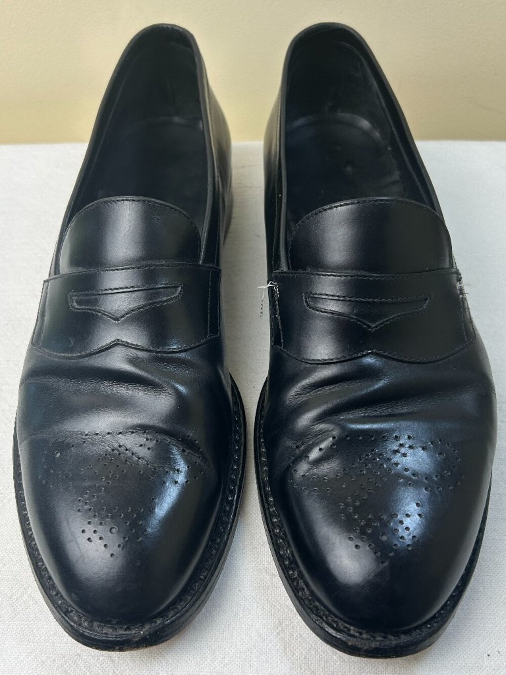 Ermenegildo Zegna Black Penny Loafer Dress Shoe Men's 8 D Leather Medallion